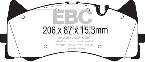 EBC for 2015+ Mercedes-Benz C63 AMG (W205) 4.0L Twin Turbo Yellowstuff Front Bra DP42298R