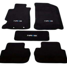 FOR 02-06 ACURA RSX K20 FIBER NYLON BLACK FLOOR MATS CARPET+NRG LOGO FRONT+REAR FMR-220NRG