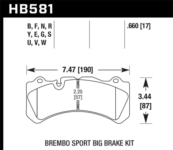 Hawk Brembo Caliper Family J/N  HT-10 Race Brake Pads HB581S.660