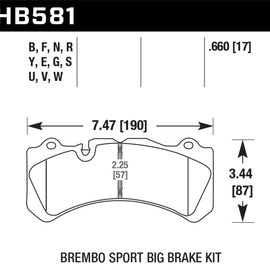 Hawk Performance HB581Q.660 DTC-80 Disc Brake Pad Fits 18-L ALL S60 HB581Q.660