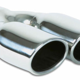 Vibrant Dual 3.25in x 2.75in Oval SS Exhaust Tip (Single Wall Angle Cut Rolled Edge) 1335
