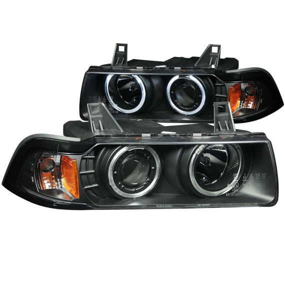 ANZO PROJECTOR HEADLIGHTS BLACK G2 1 PC (SMD LED) FOR 92-98 BMW 3 SERIES E36 2DR 121011