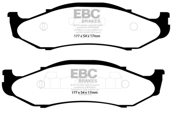 EBC 97-99 Jeep Cherokee 2.5 82mm High Rotors Ultimax2 Front Brake Pads UD712