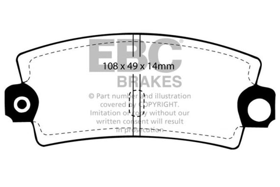 EBC 85-90 Lotus Esprit 2.2 Greenstuff Rear Brake Pads DP2189