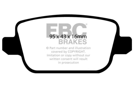 EBC 06+ Volvo S80 3.2 (300mm Front Rotors) Greenstuff Rear Brake Pads DP21933