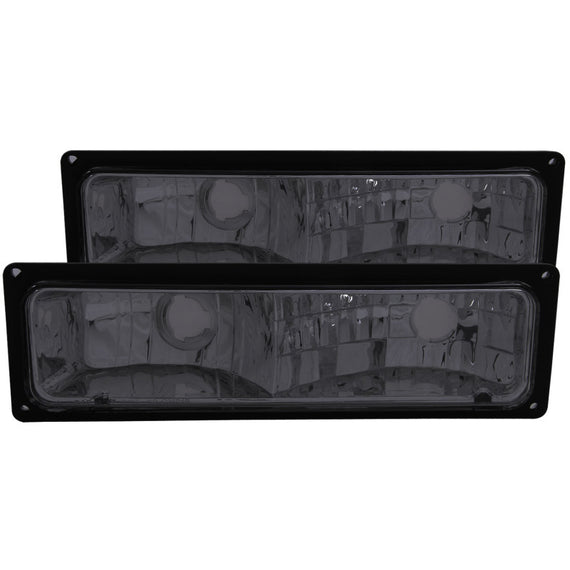 ANZO EURO PARKING/SIGNAL LIGHTS SMOKE LENS BLACK FRAME FOR 88-98 CHEVY #511034 511034