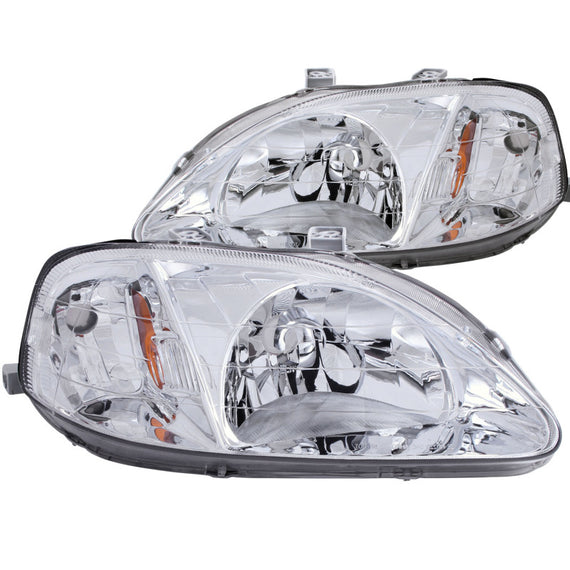 ANZO for 1999-2000 Honda Civic Crystal Headlights Chrome - anz121179 121179