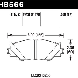 Hawk HB566F.688 HPS High Performance Street Brake Pads [Front Set] HB566F.688