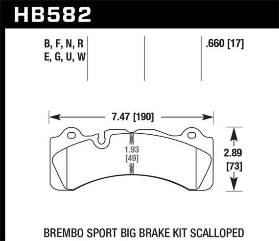 Hawk Brembo Scallped DTC-60 Race Brake Pads HB582G.660