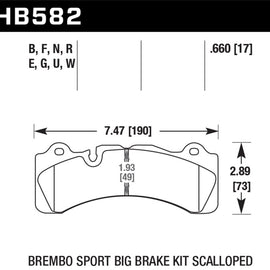 Hawk Brembo Caliper Family M Blue 9012 Race Brake Pads HB582E.660