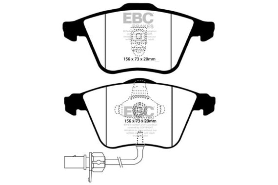 EBC 02-04 Audi A6 Quattro 2.7 Twin Turbo Sedan (4 Pad Set) Yellowstuff Front Brake Pads DP41510R