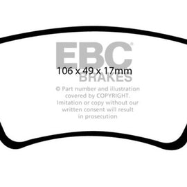 EBC 13-15 Land Rover LR2 2.0 Turbo Greenstuff Rear Brake Pads DP61934