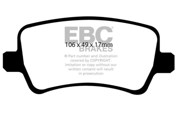 EBC Ultimax2 Rear Brake Pads for 13-15 Land Rover LR2 2.0 Turbo UD1307