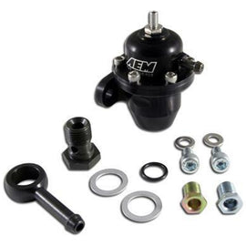 AEM ADJ FUEL PRESS REG BLACK FOR HONDA INLINE FLANGE W/90DEG RETURN LINE FITTING 25-303BK