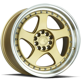 Aodhan AH01 17x9 5x100/114.3 +25 cb73.1 Gold w/Machined Lip Wheel/Rim AH0117905100114325GML