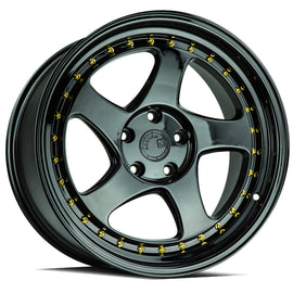 Aodhan AH01 18x9.5 5x100 +30 cb73.1 Full Gloss Black ( Gold Rivet) Wheel/Rim AH011895510030FB