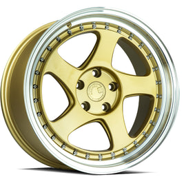 Aodhan AH01 18x9.5 5x114.3 +30 cb73.1 Gold w/Machined Lip Wheel/Rim AH0118955114330GML