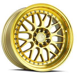 Aodhan AH02 17x8 4x100/114.3 +35 cb73.1 Gold w/Machined Face Wheel/Rim