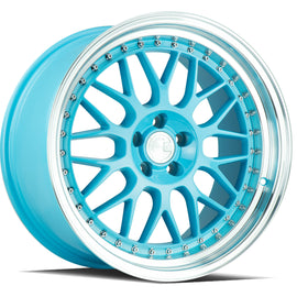 Aodhan AH02 18x8.5 5x114.3 +35 cb73.1 Tiffany Blue Machined Lip Wheel/Rim