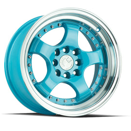 Aodhan AH03 15x8 4x100/114.3 +20 cb73.1 Tiffany Blue Machined Lip Wheel/Rim AH0315804100114320TML