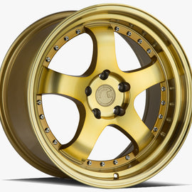 Aodhan AH03 18x9.5 5x114.3 +30 cb73.1 Gold w/Machined Face Wheel/Rim AH0318955114330GMF