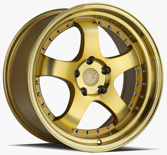 Aodhan AH03 18x9.5 5x114.3 +30 cb73.1 Gold w/Machined Face Wheel/Rim AH0318955114330GMF