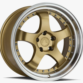 Aodhan AH03 18x9.5 5x114.3 +30 cb73.1 Gold w/Machined Lip Wheel/Rim AH0318955114330GML