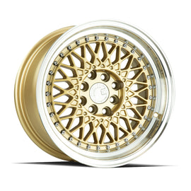 Aodhan AH05 15x8 4x100/114.3 +20 cb73.1 Gold w/Machined Lip Wheel/Rim AH0515804100114320GML