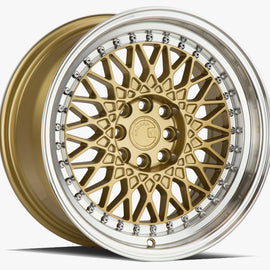 Aodhan AH05 16x8 4x100/114.3 +15 cb73.1 Gold w/Machined Lip Wheel/Rim AH0516804100114315GML