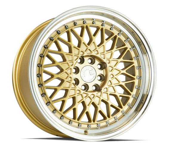 Aodhan AH05 17x9 4x100/114.3 +25 cb73.1 Gold w/Machined Lip Wheel/Rim AH0517904100114325GML