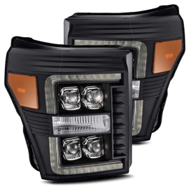 AlphaRex Nova Series LED Projector Headlights Plank Style Design Black w/ Activation Light + Sequential Signal for Ford F-250/F-350/F-450/F-550 Super Duty 2011-2016 880149