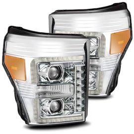 AlphaRex LUXX-Series LED Projector Headlights Plank Style Design Chrome w/ Activation Light / Sequential Signal and DRL for Ford F-250/F-350/F-450/F-550 Super Duty 2011-2016 880145