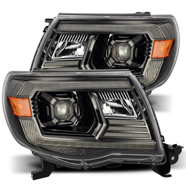 AlphaRex LUXX-Series Crystal Headlights Plank Style Design Black w/ Activation Light and DRL for Toyota Tacoma 2005-2011 880735