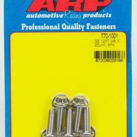 ARP M6 X 1.00 X 20 12PT SS BOLTS 770-1001