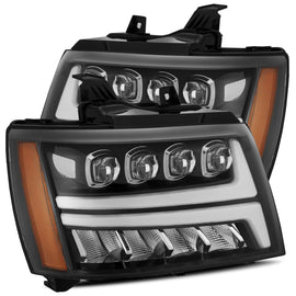 AlphaRex Nova Series LED Projector Headlights Plank Style Design Gloss Black w/ Activation Light and DRL for Chevrolet Tahoe 2007-2014/Subaruban 2007-2014/Avalanche 2007-2013 880287