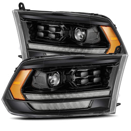 AlphaRex LUXX-Series LED Projector Headlights Plank Style Design Black Smoked Lens w/ Sequential Signal, Top/Bottom DRL for Dodge Ram 2500HD 2009-2018 880520