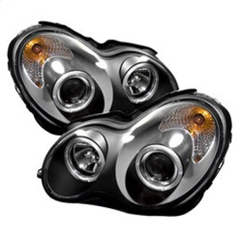 Spyder Mercedes Benz C-Class 01-05 4 DrProjector Headlights Halogen LED Halo Blk 5011251