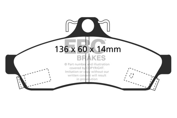 EBC 92-96 Chevrolet Caprice 4.3 Police Redstuff Rear Brake Pads DP31181C