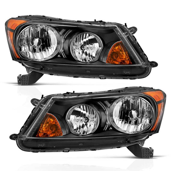 ANZO 2008-2012 Honda Accord 4 Door Crystal Headlight Black 121545