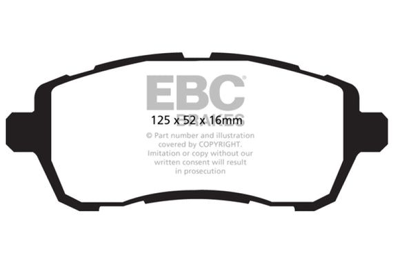 EBC 10+ Ford Fiesta 1.6 Ultimax2 Front Brake Pads UD1454