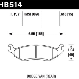 Hawk HPS Street Brake Pads HB514F.610