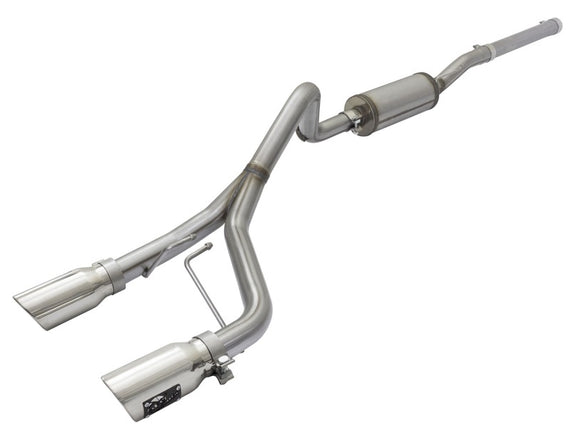 aFe Rebel Series CB 2.5in Dual Center Exit SS Exhaust w/ Polish Tip 07-15 Jeep Wrangler 3.6L/3.8L V6 49-48056-P