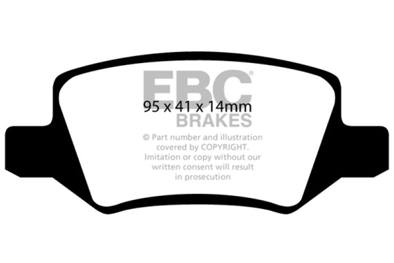 EBC 08-09 Mercedes-Benz B200 2.0 Redstuff Rear Brake Pads DP31438C