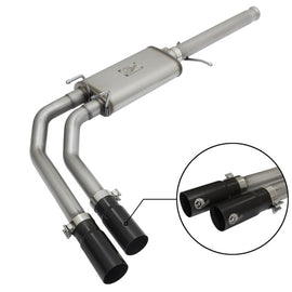 aFe Rebel Series CB 3in Middle Side Exit SS Exht w/ Black Tips 09-16 Chevy Silverado/GMC Sierra 1500 49-44062-B