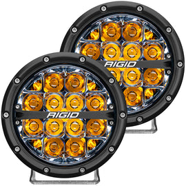 Rigid Industries 360-Series 6in LED Off-Road Spot Beam - Amber Backlight (Pair) 36201