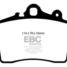 EBC Yellow Stuff Front Brake Pads for 97-99 Porsche Boxter 2.5L Cast Iron Rotors DP41207R