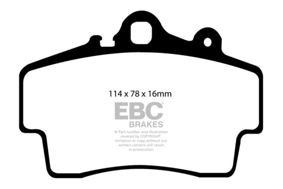 EBC Yellow Stuff Front Brake Pads for 97-99 Porsche Boxter 2.5L Cast Iron Rotors DP41207R