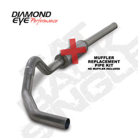 Diamond Eye KIT 4in Catback MFLR RPLCMENT PIPE Single SS: 2004.5-2007.5 DODGE CUMMINS 600 K4234S-RP