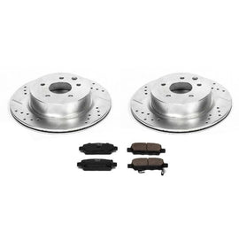 Powerstop K179 Rear Iron Zinc Brake Rotors & Drilled Pads for 08-12 Infiniti K179