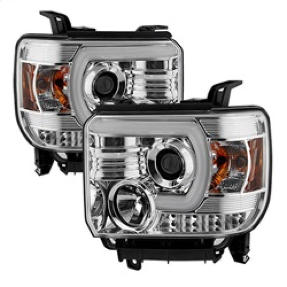 Spyder GMC Sierra 14-16 Projector Headlights Light Bar DRL Chrome PRO-YD-GS14-LBDRL-C 5080622